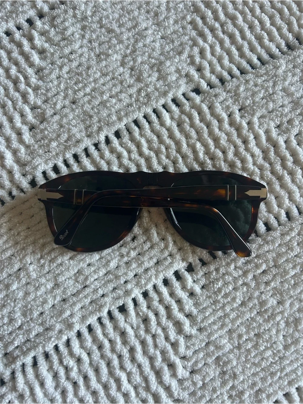 Persol Tortoiseshell Sunglasses with Dark Green Lenses